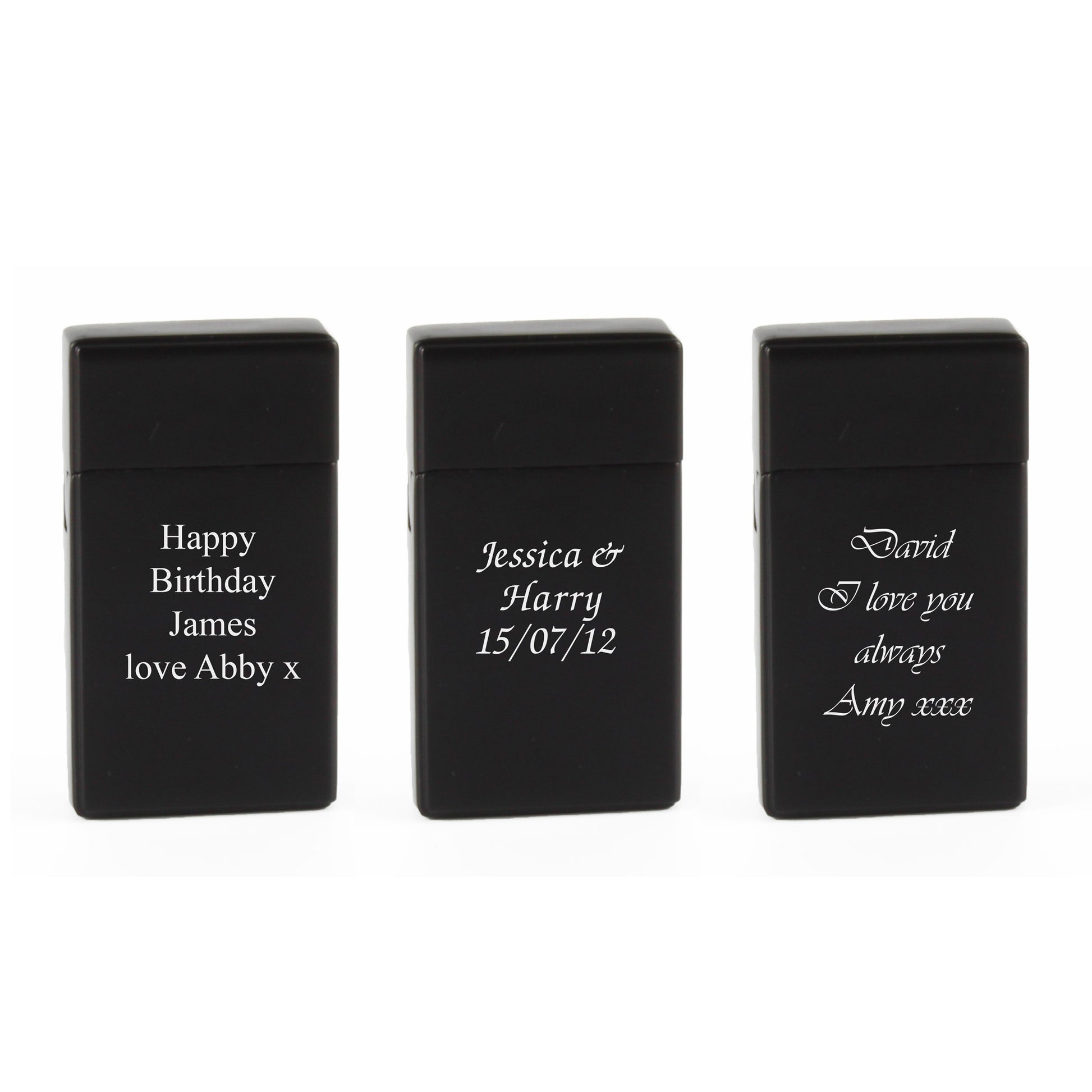Engraved Jet Gas Lighter Black Any Message Gift Boxed Image 4