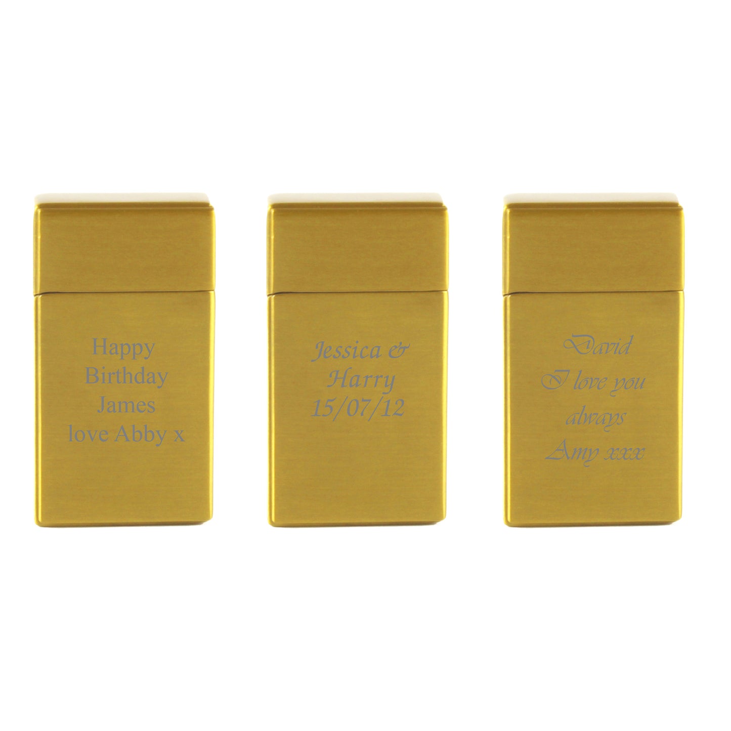 Engraved Jet Gas Lighter Gold Any Message Gift Boxed Image 4