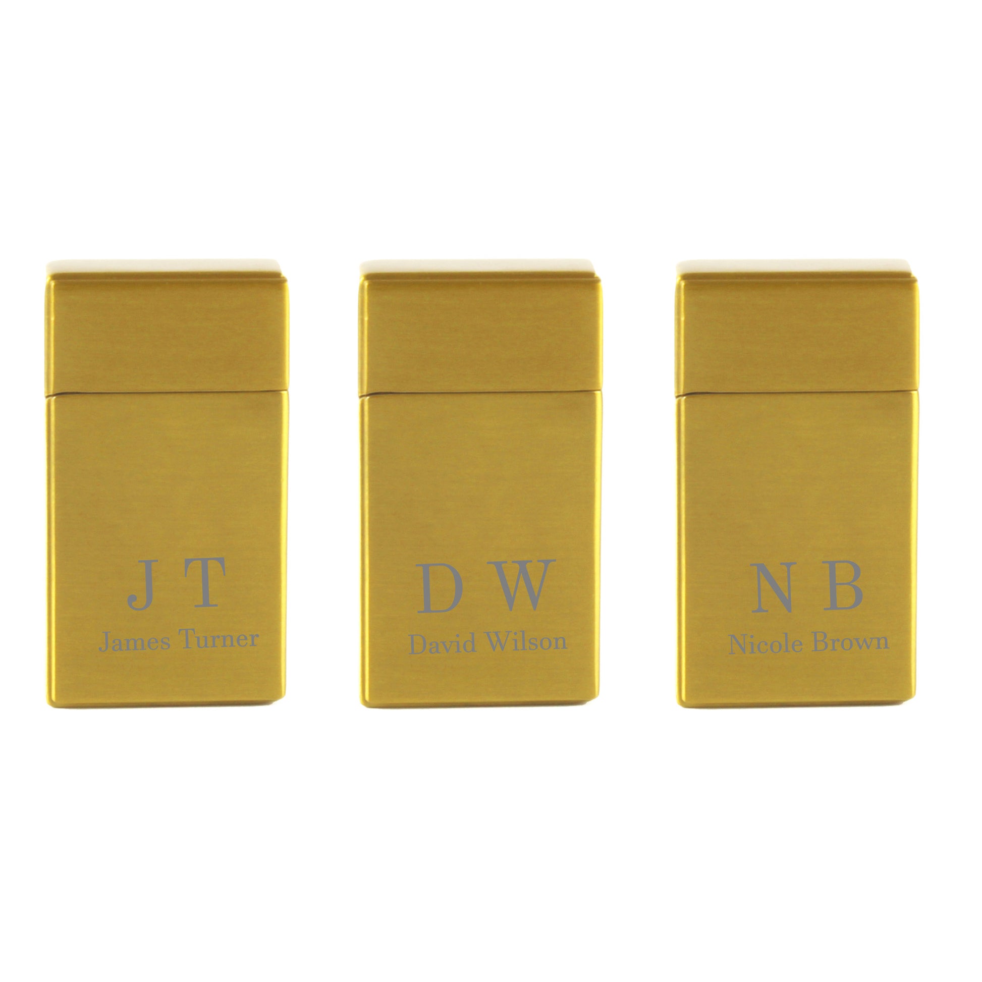 Engraved Jet Gas Lighter Gold Initials Gift Boxed Image 4