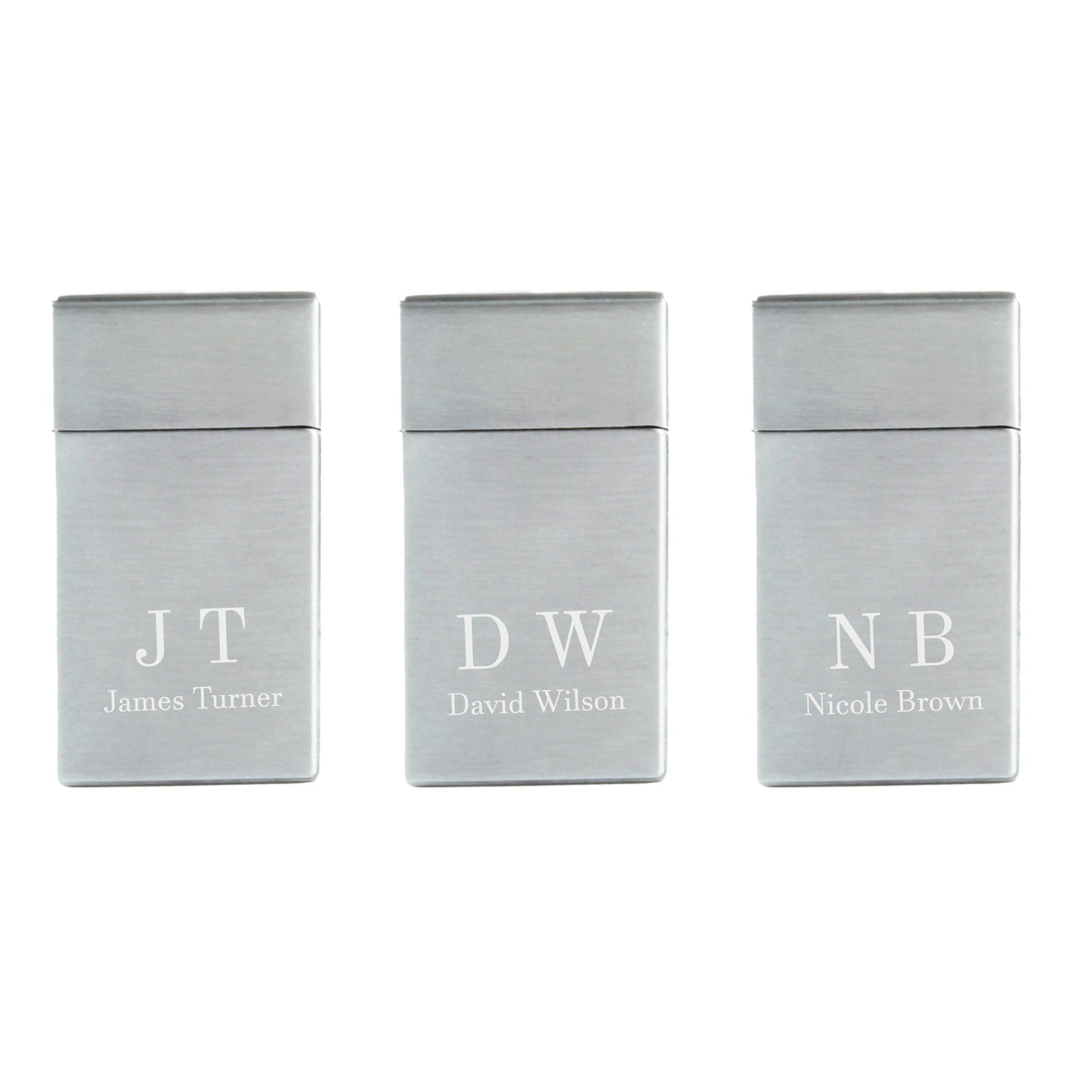 Engraved Jet Gas Lighter Silver Initials Gift Boxed Image 4