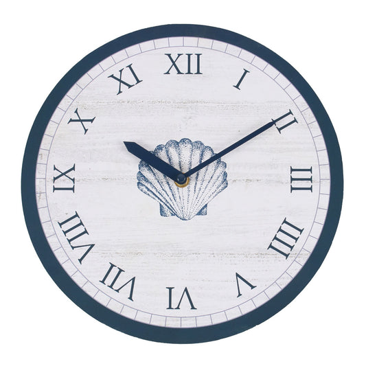 28cm Coastal Charm Shell Wall Clock - PCS Cufflinks & Gifts