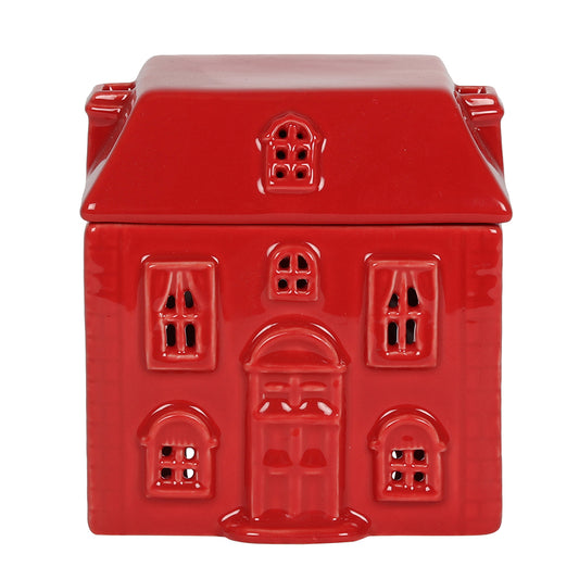 Red Ceramic House Oil Burner - PCS Cufflinks & Gifts