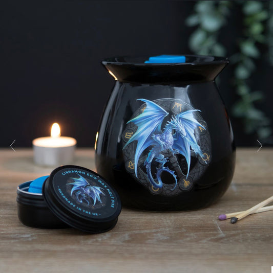 Yule Dragon Wax Melt Burner Gift Set by Anne Stokes