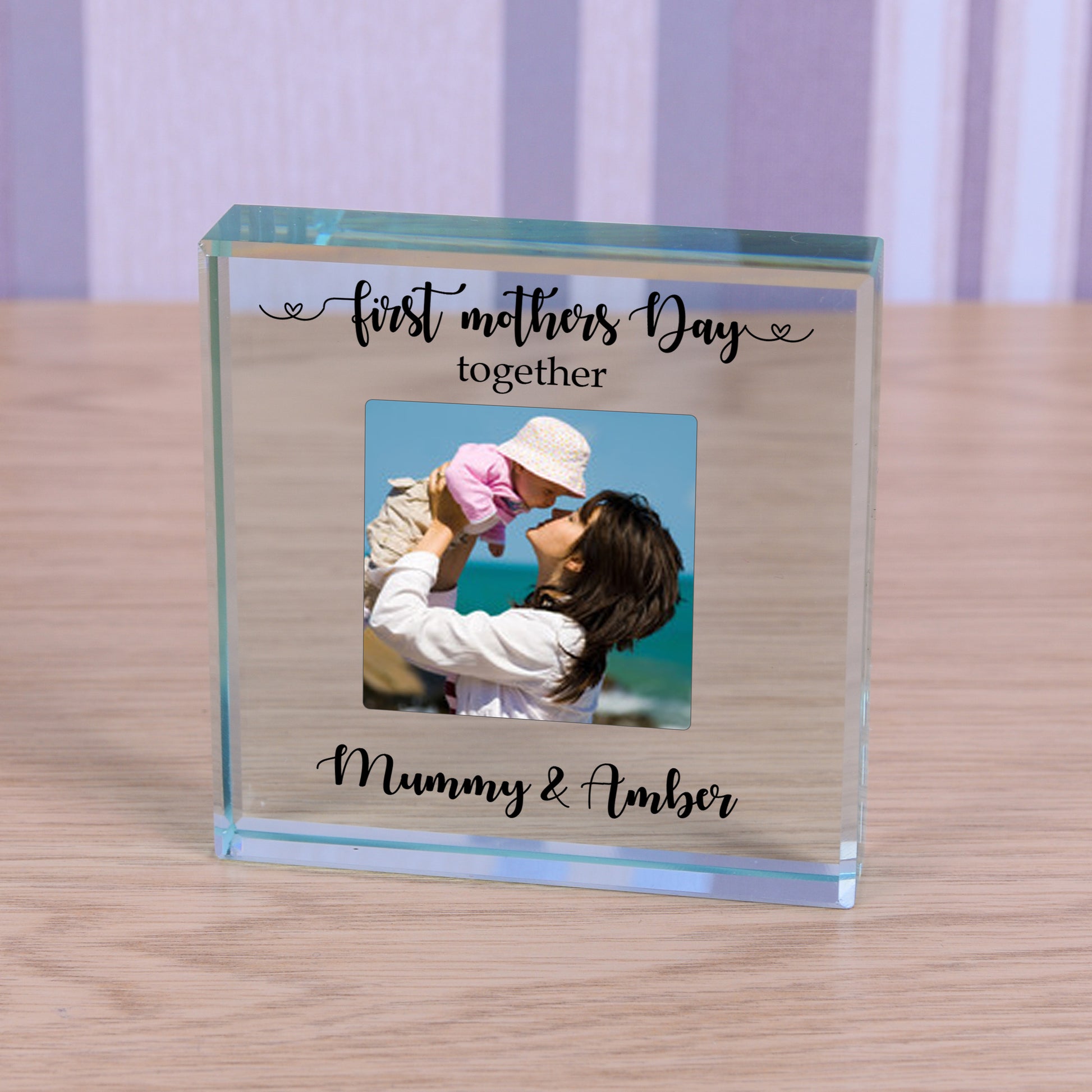 Personalised Photo Glass Token - First Mothers Day Together