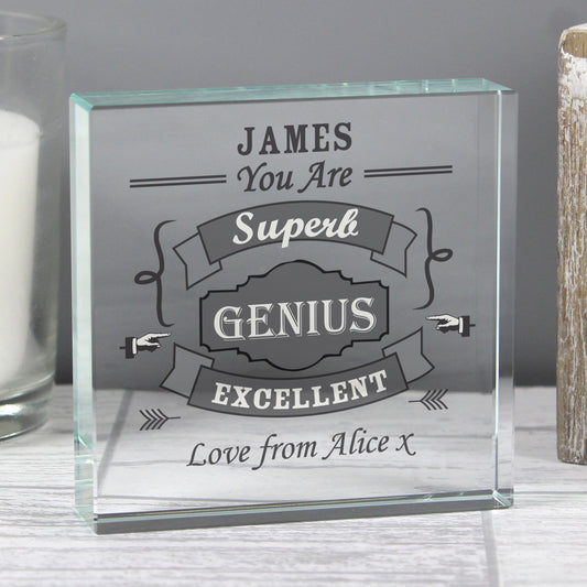 Personalised You Are Superb, Genius, Excellent Large Crystal Token