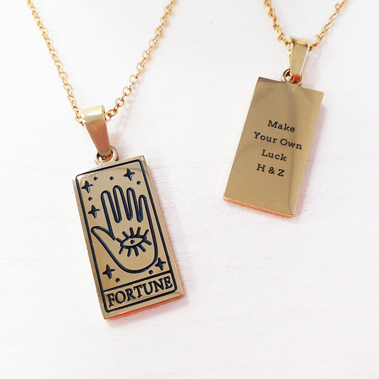 Personalised Fortune Tarot Card Necklace