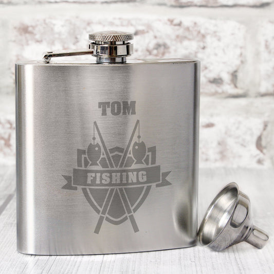 Personalised Fishing Hip Flask - PCS Cufflinks & Gifts