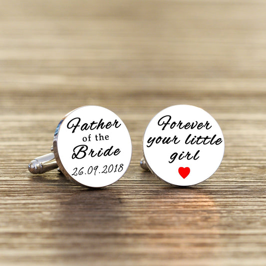 Personalised Forever Your Little Girl Cufflinks - Father Of The Bride