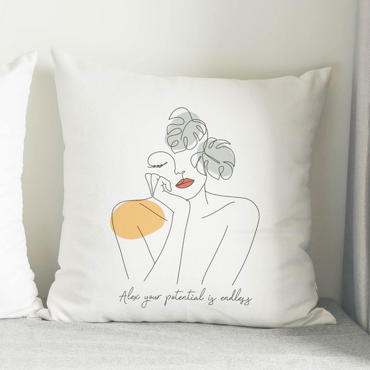 Personalised ‘Fleur’ Fine Line Filled Cushion