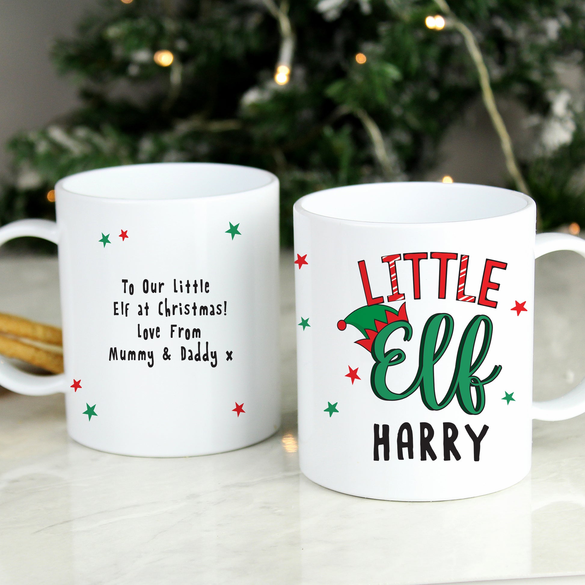 Personalised Christmas Little Elf Plastic Mug