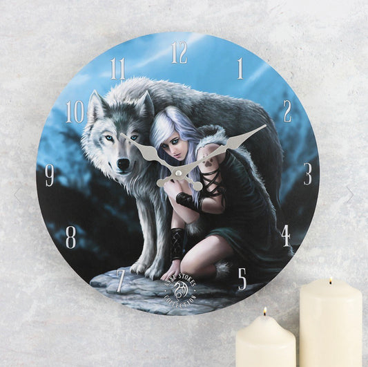 Protector Wolf Wall Clock By Anne Stokes