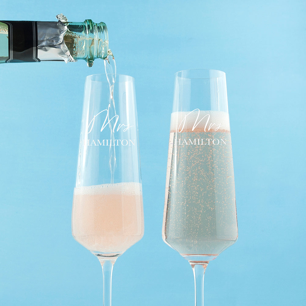 Personalised Couples' Champagne Flute Set | Wedding Gifts
