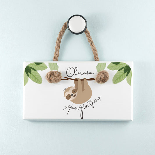 Personalised Sloth Wooden Sign