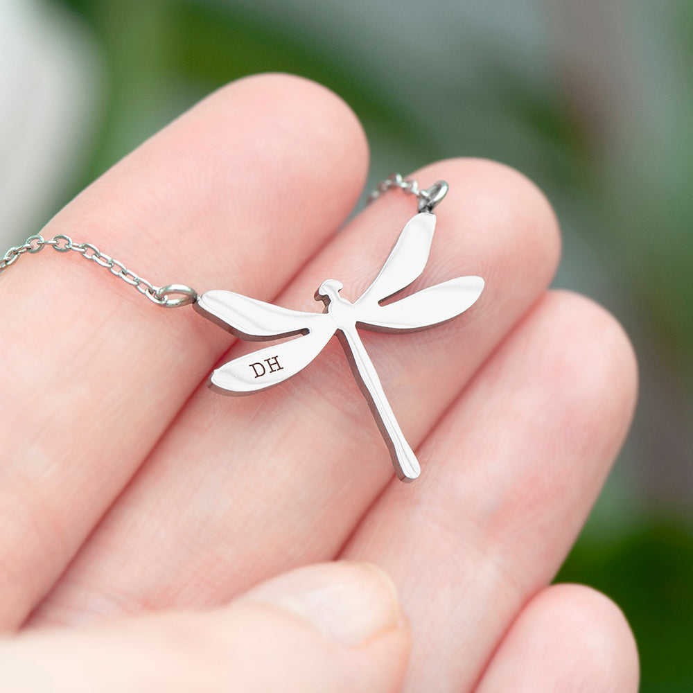 Personalised Kids Dragonfly Silver Necklace
