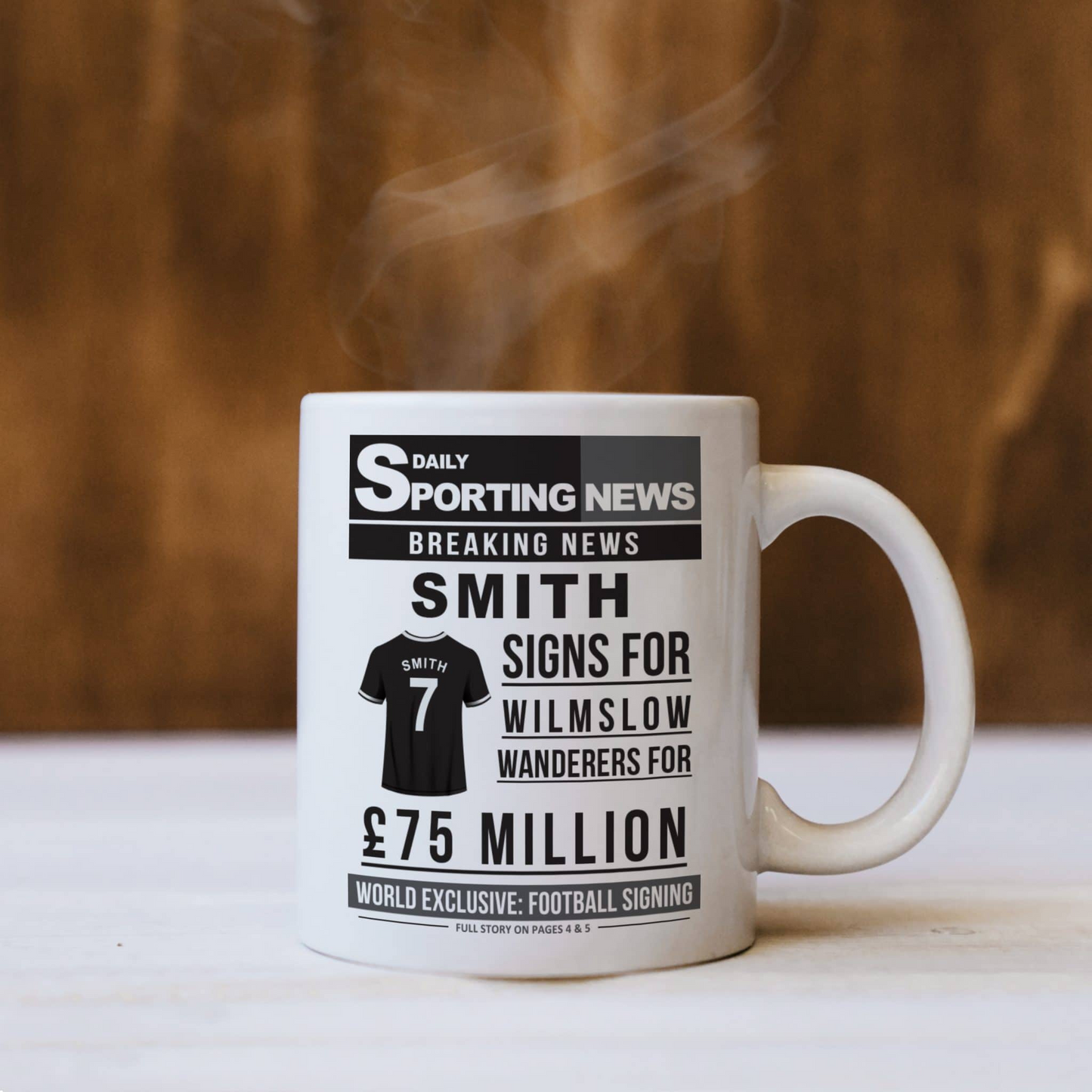 Personalised Football Signing Newspaper Mug | Gifts For Him