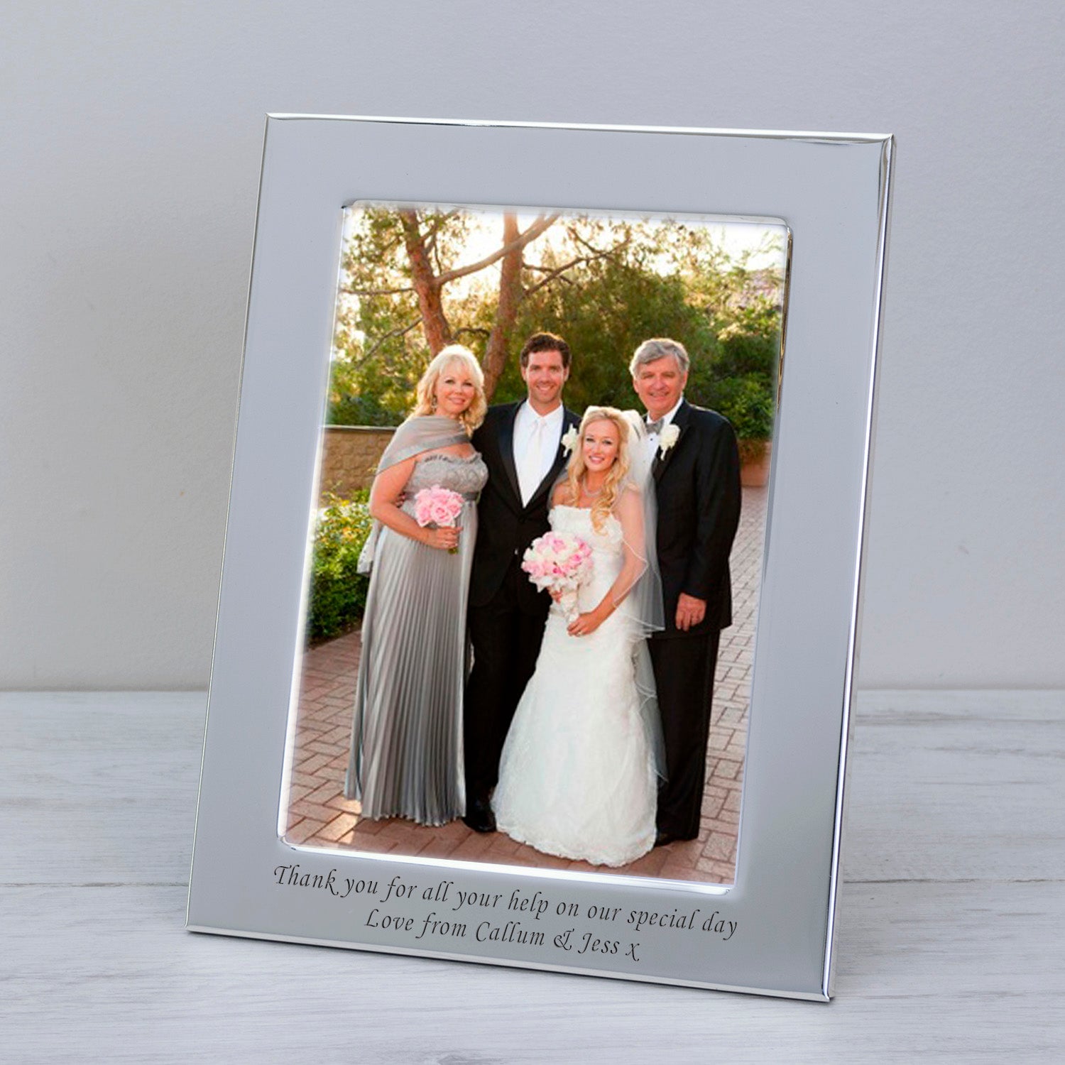 Engraved Personalised Silver Plated Photo Frame - Any Message 6x4