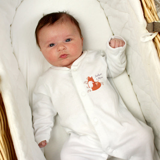 Personalised Mummy and Me Fox 0-3 Months Baby Grow