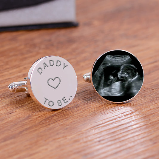 Daddy To Be Baby Scan Photo Cufflinks