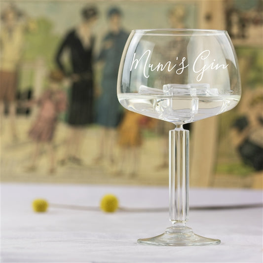 Personalised Art Deco Script Crystal Gin Goblet Glass
