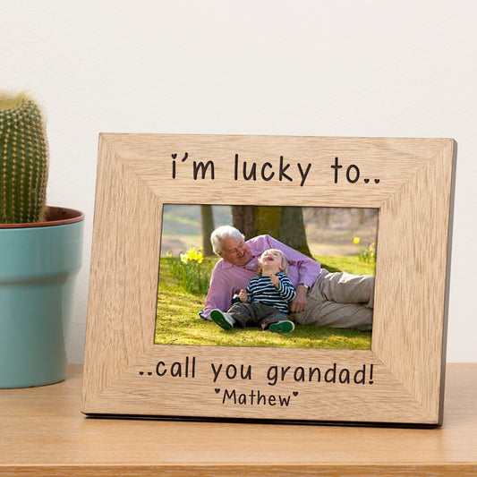 Personalised I’m Lucky To Call You Grandad Photo Frame