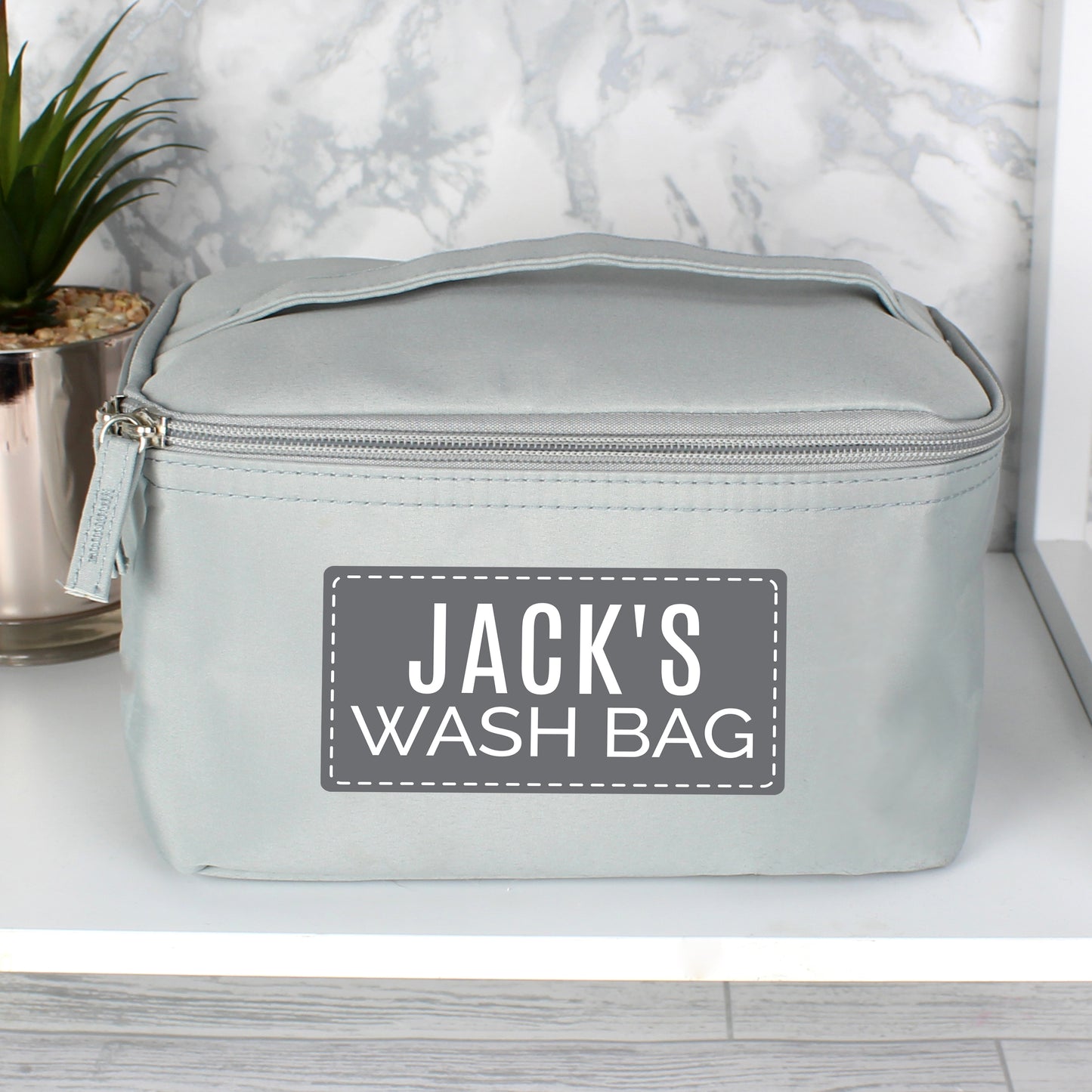 Personalised Classic Grey Wash Bag