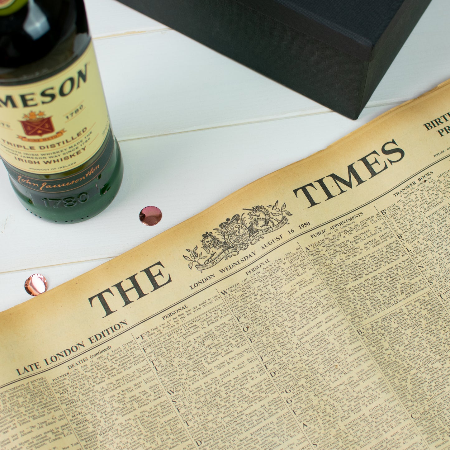 Jameson Irish Whiskey and Original Newspaper Set