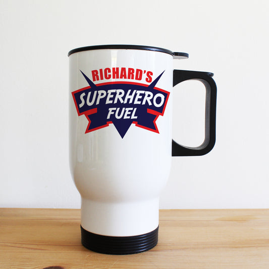 Personalised Dad's Superhero Fuel Travel Mug