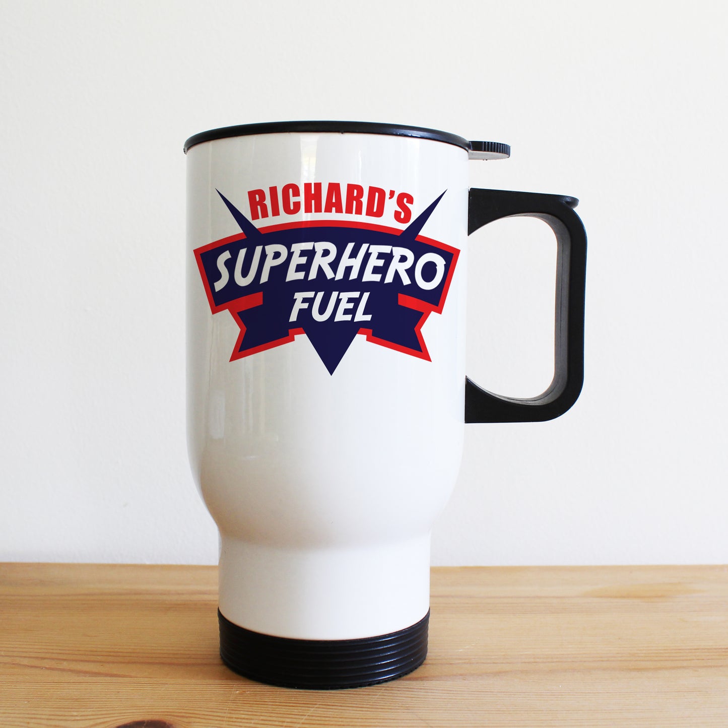 Personalised Dad's Superhero Fuel Travel Mug