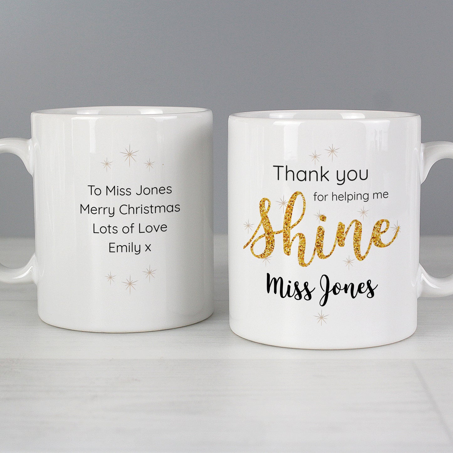 Personalised Thank You For Helping Me Shine Teacher Mug Gift