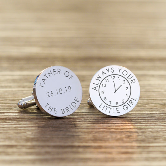 Personalised Always Your Little Girl Time Cufflinks