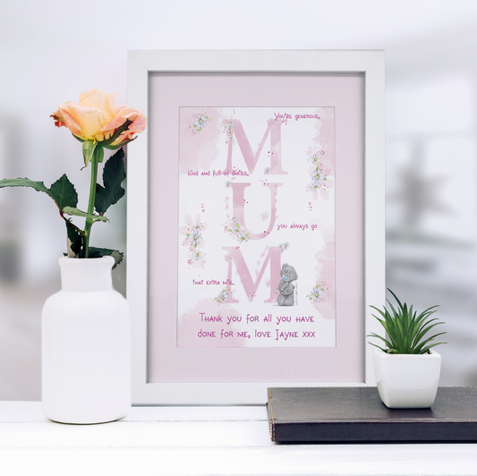 Personalised Me To You MUM A4 Framed Print