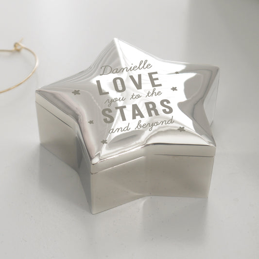 Personalised Love You To The Stars Star & Beyond Trinket Box
