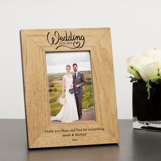 Personalised Wedding Wooden Photo Frame