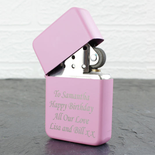 Personalised Any Message Pink Lighter