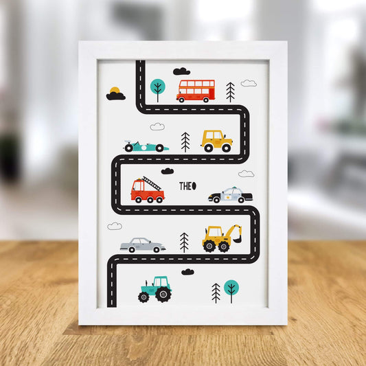Personalised Little Car A3 Framed Print