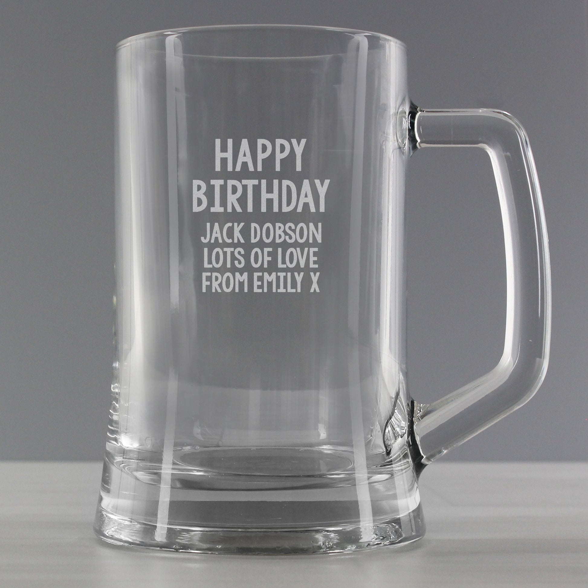 Personalised Free Text Pint Stern Tankard Glass | Gifts For Him