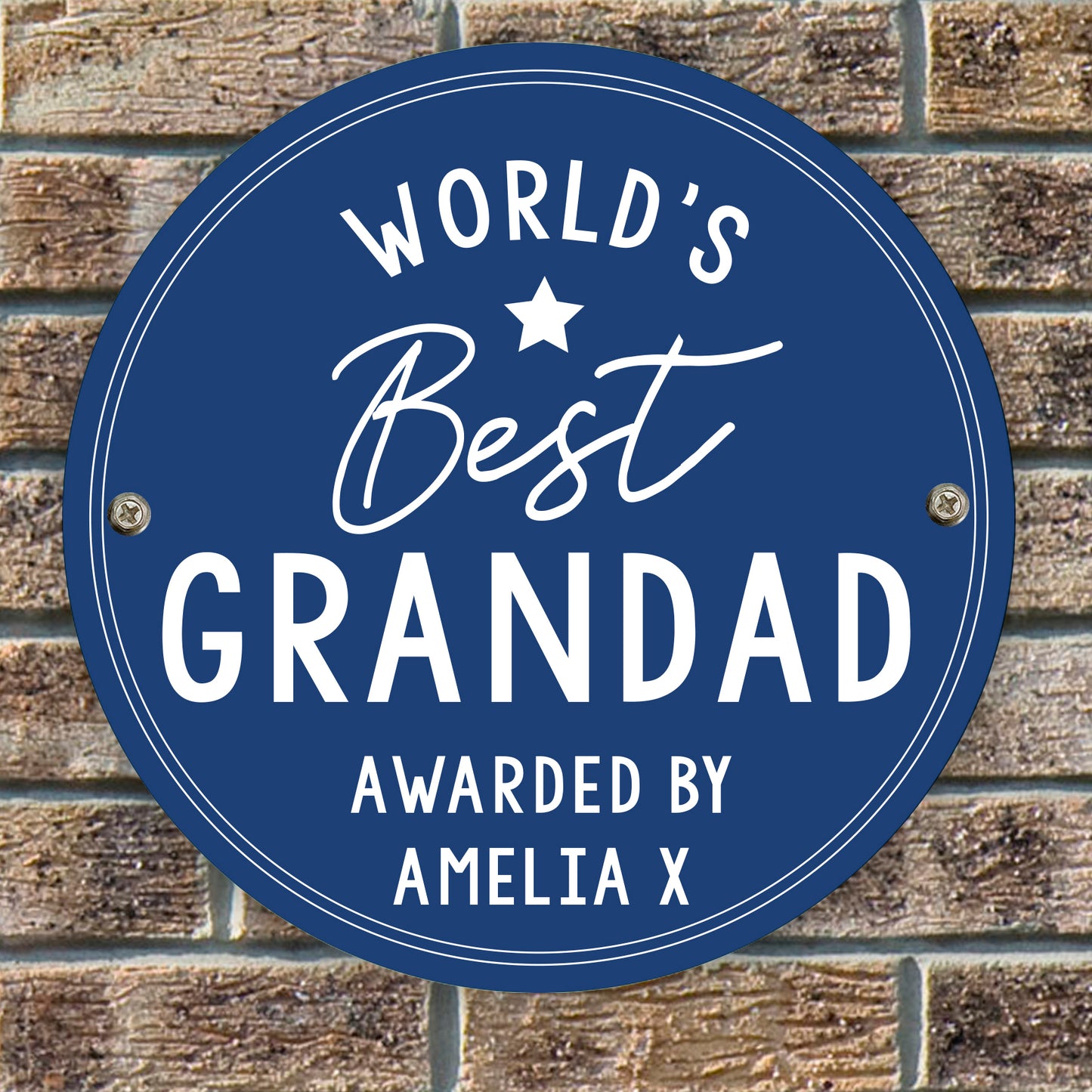 Personalised 'Worlds Best' Blue Plaque Sign | Gift For Dad | Daddy