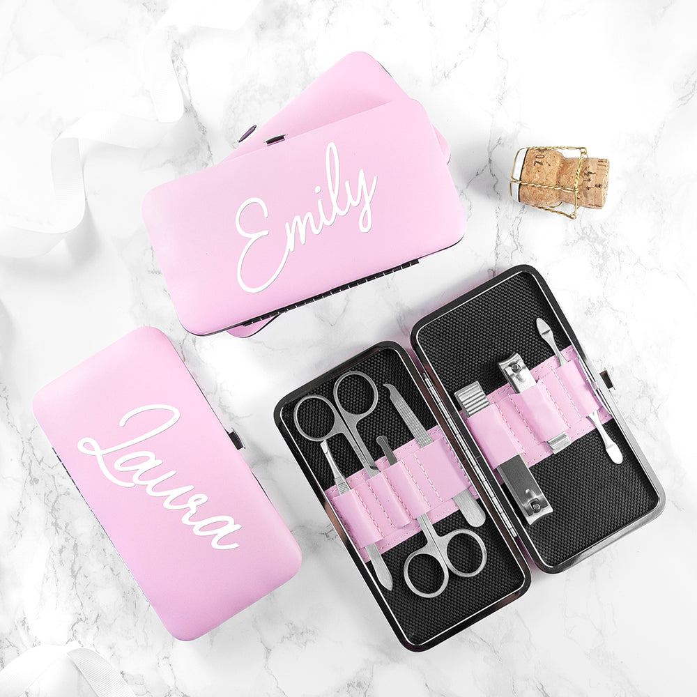 Personalised 7 Piece Manicure Set - Pink