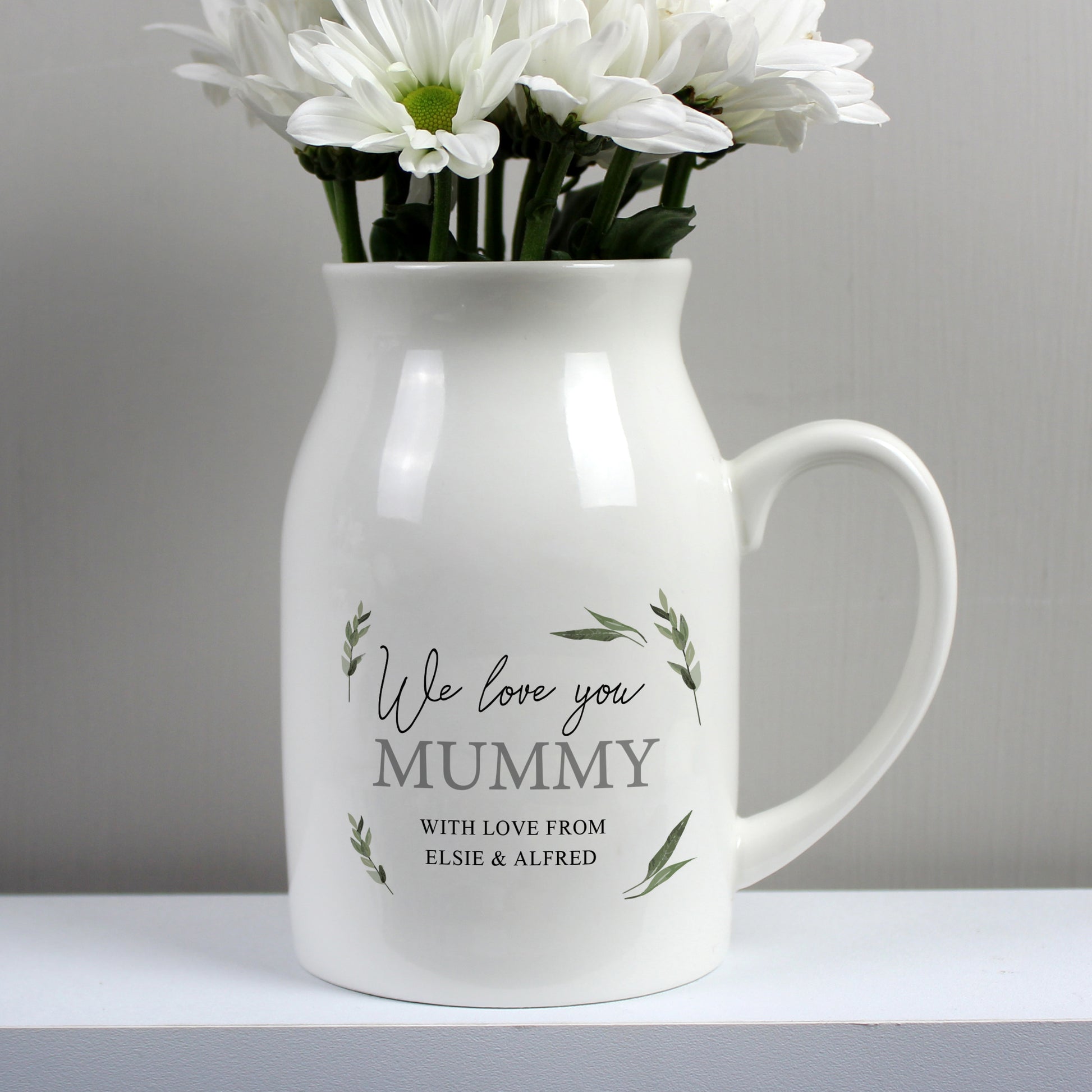 Personalised Botanical Flower Jug Vase - Free Delivery