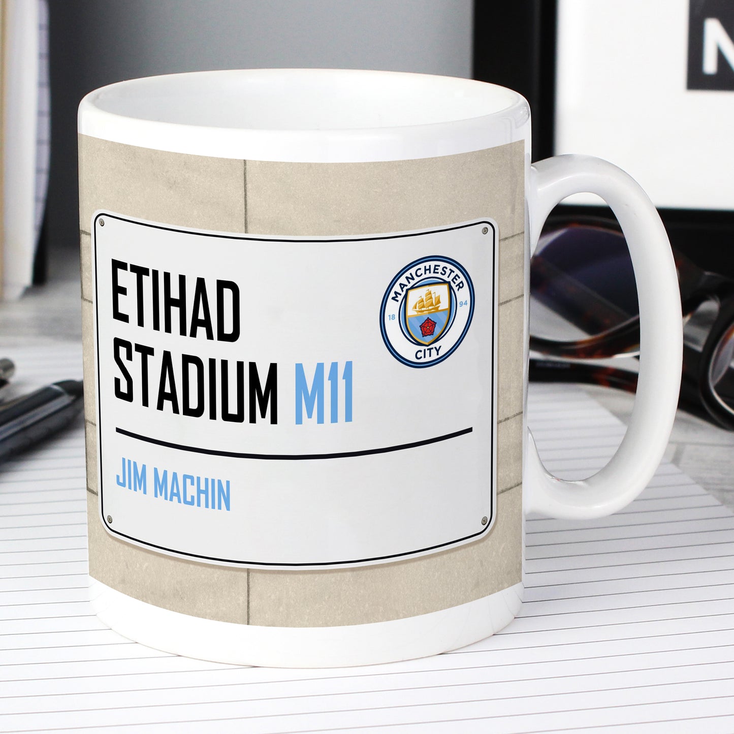 Manchester City FC Street Sign Personalised Mug