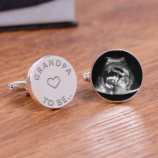 Grandpa To Be Baby Scan Photo Cufflinks
