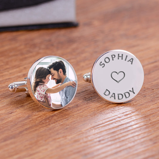 Personalised Loves Daddy Photo Cufflinks