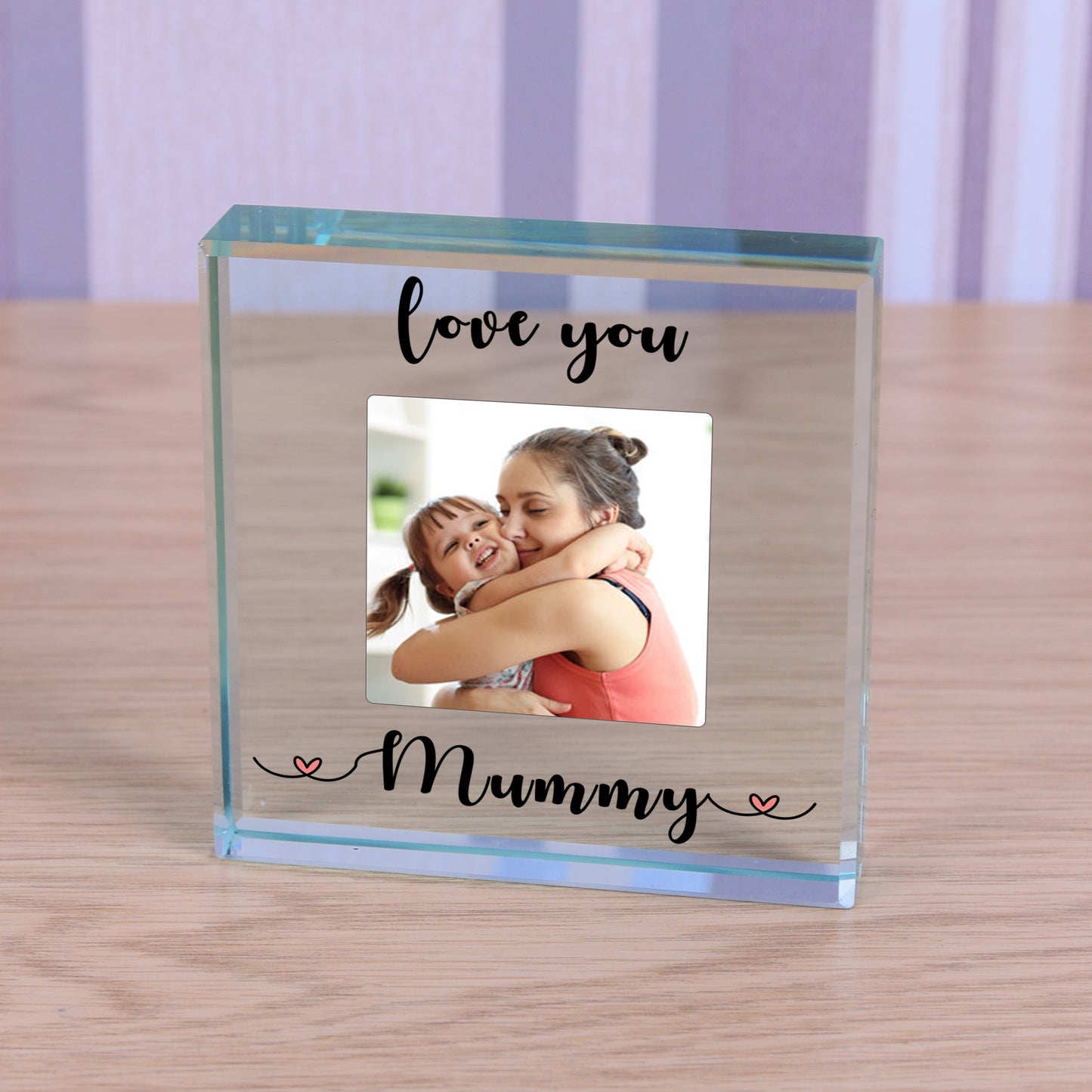 Personalised Love You Mummy Photo Glass Token