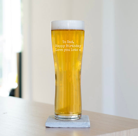 Personalised Special Message Tall Pint Glass