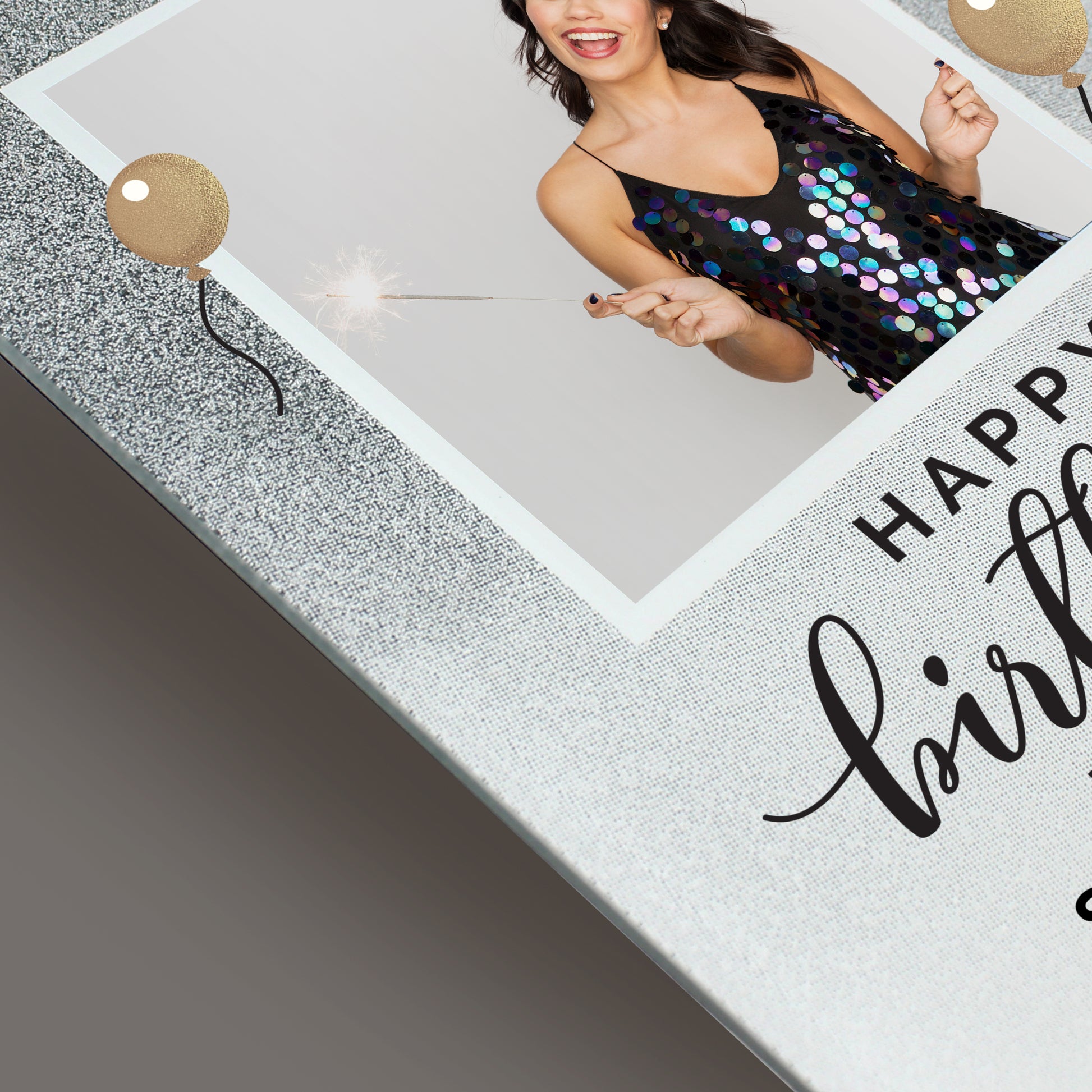 Personalised Birthday 4x4 Glitter Glass Photo Frame - 18th 21st 30th Gift