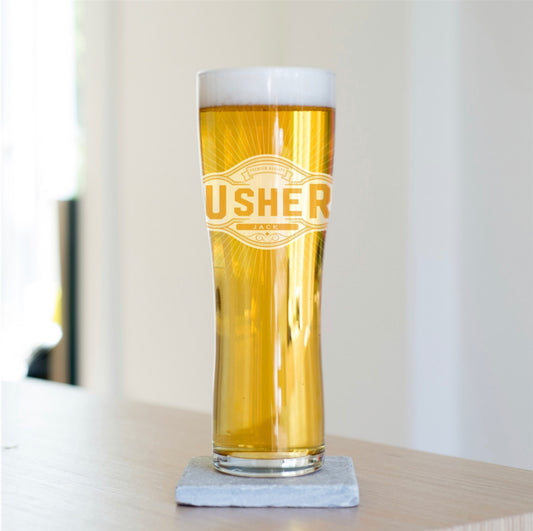 Personalised Usher Tall Pint Glass