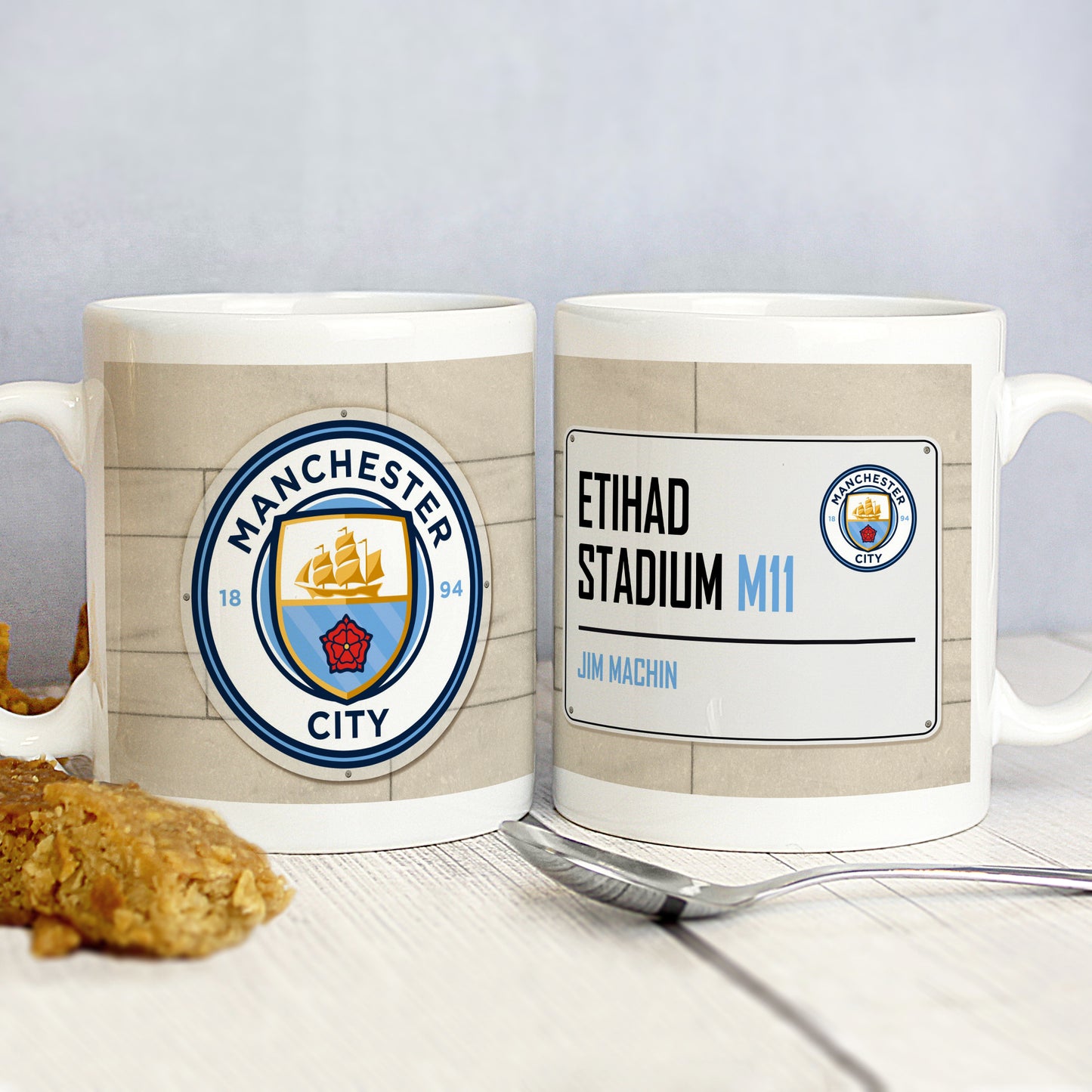 Manchester City FC Street Sign Personalised Mug