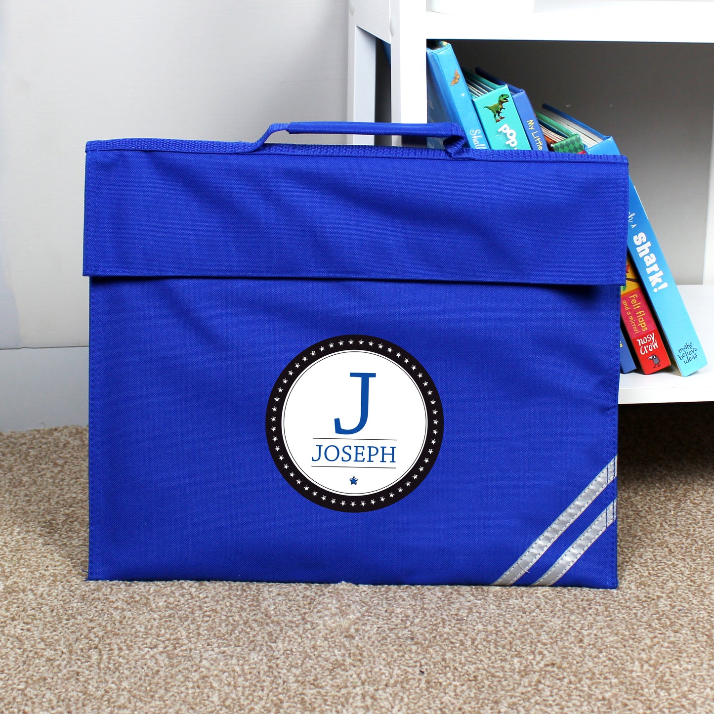 Personalised Initial School Blue School Book Bag
