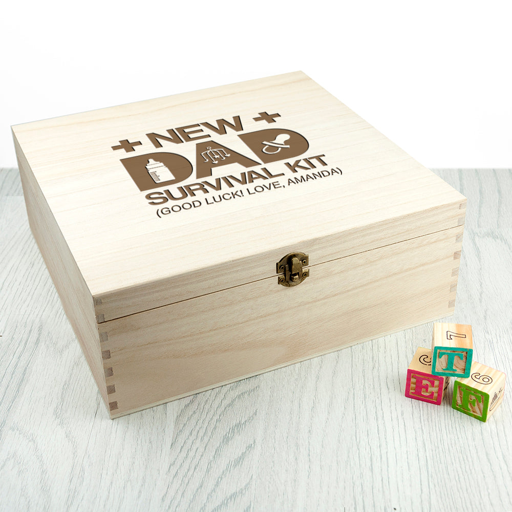 Personalised New Dad Survival Kit Storage Box
