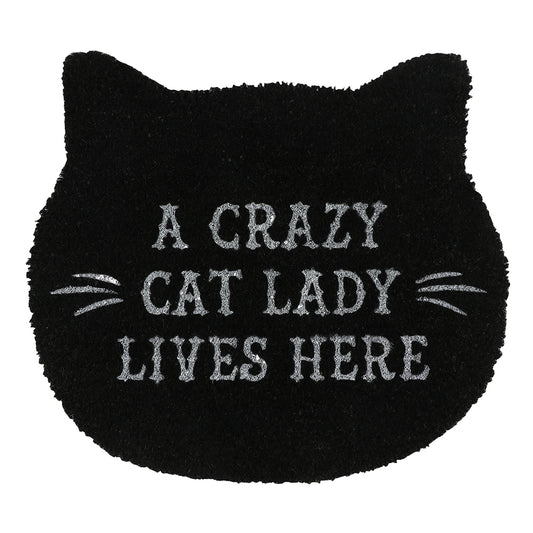 Cat Lady Black Cat Shaped Door Mat - PCS Gifts